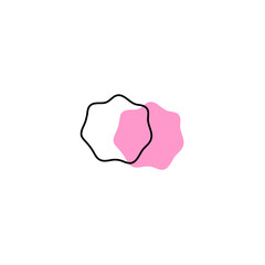 pink blob with outline elements.graphic