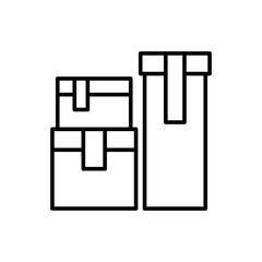 Package box outline icons, minimalist vector illustration ,simple transparent graphic element .Isolated on white background