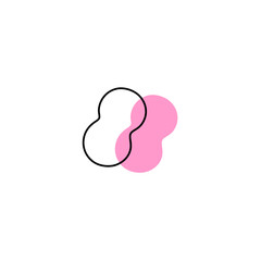pink blob with outline elements.graphic