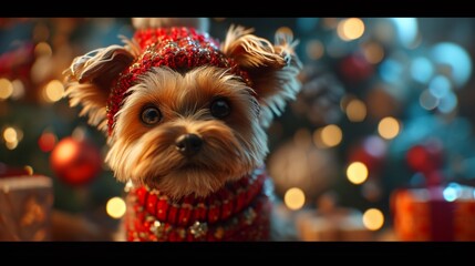 pets as they adorn a festive holiday scene.