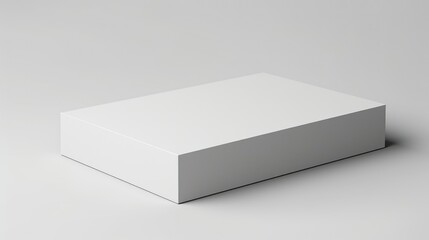 White box mockup, blank box template isolated on grey background,