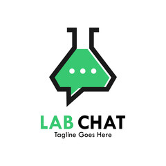 Lab chat design logo template illustration