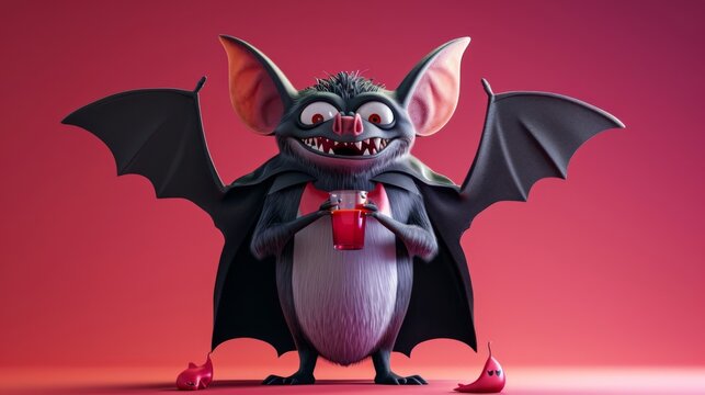 In this comical cartoon scene a bat dressed as a vampire enthusiastically exclaims I love this time of year Its the only time we can wear capes and not look ridiculou