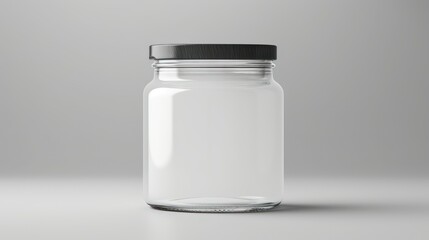 Empty white transparent Glass Jar Mockup