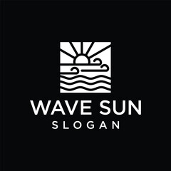 Sunset wave Logo Template. Universal creative premium symbol