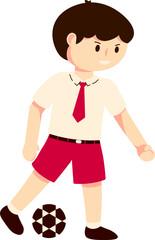 Elementary Student Boy Playing Football