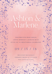 A Vibrant Pink and Purple Wedding Invitation That Captivates Hearts