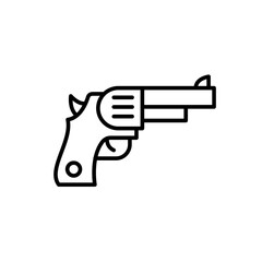 Revolver outline icons, weapon minimalist vector illustration ,simple transparent graphic element .Isolated on white background