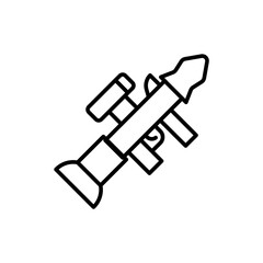 Rocket launcher outline icons, weapon minimalist vector illustration ,simple transparent graphic element .Isolated on white background