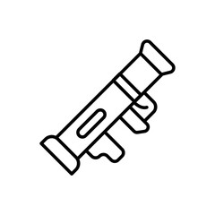 Rocket launcher outline icons, weapon minimalist vector illustration ,simple transparent graphic element .Isolated on white background