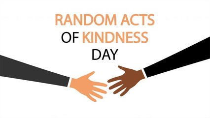 Random acts of kindness day handshake, art video illustration.
