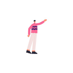 pose of people going to work in pink clothes person