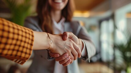 close up of people shaking hands