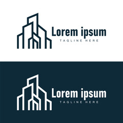 Modern City Building Logo Design, Luxurious and Simple Urban Architecture