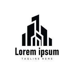 Modern City Building Logo Design, Luxurious and Simple Urban Architecture