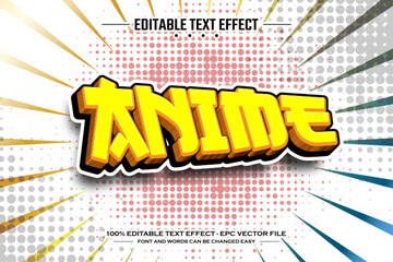 Anime 3D editable text effect template
