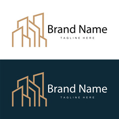 Modern City Building Logo Design, Luxurious and Simple Urban Architecture
