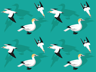 Bird Gannet Cute Seamless Wallpaper Background