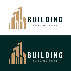 Fototapeta premium Modern City Building Logo Design, Luxurious and Simple Urban Architecture