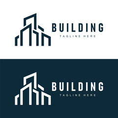 Modern City Building Logo Design, Luxurious and Simple Urban Architecture