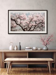 Picturesque Cherry Blossoms Plateau Art: Elevated Beauty in Nature's Print