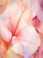 Rain-kissed Flower Petals Watercolor Landscape: Pastel Art and Scenic Prints
