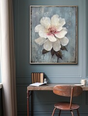 Rain-Kissed Flower Petals Wall Art: Vintage Painting Inspired by Nature