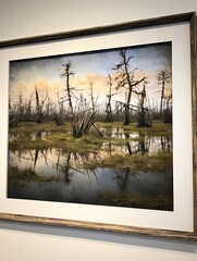 Rich Wetland Ecosystems Framed Landscape Print: Marshlands Captured in Frames
