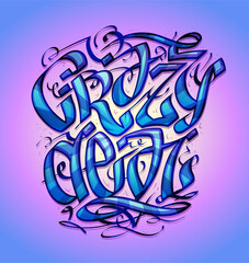 Crazy deal banner with hand drawn fancy lettering