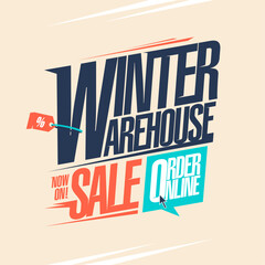 Winter warehouse sale web banner template