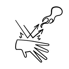 hand drawn doodle flame retardant gloves illustration