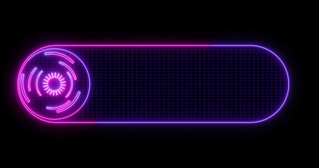 4K cool neon color futuristic lower third. Technology designed cool neon colorful hud lower third. Technology neon color lower third for a title, TV news, information call bars, and news channels.