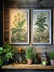 Captivating Rustic Farmhouse Vistas: Botanical Wall Art Showcasing Farm Flora and Nature's Close-Ups