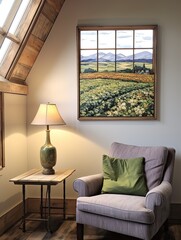 Rustic Farmhouse Vistas: Scenic Vista Wall Art Featuring Elevated Farm Views and Overlooks