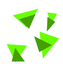 origami arrows pattern with green triangle abstract elemen