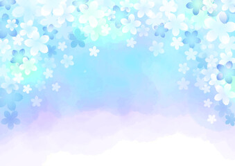 春　桜　ブルー　イメージ　背景