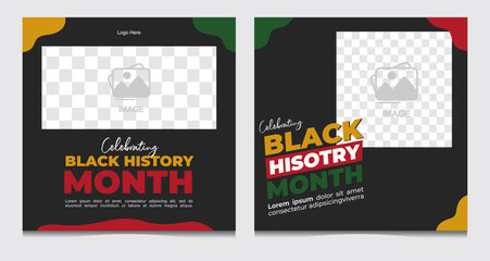 Black history month African American history celebration, African American History. Celebrated annual. social media post template for Black History month