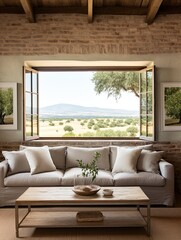Rustic Olive Groves Panoramic Print: Captivating Scenes of Wide Olive Groves Reveal a Scenic Vista Wall Art Masterpiece.