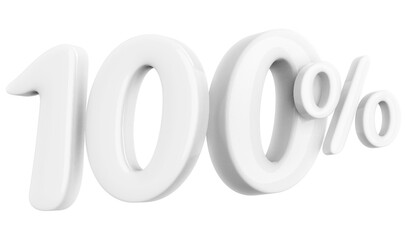 100 percentage off sale discount white number 3d render
