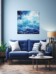 Sapphire Oceanic Views: Abstract Landscape Art Inspired by Modern Oceans