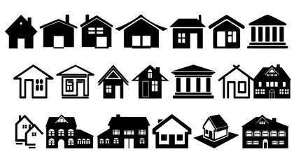 house icons set PNG transparent
