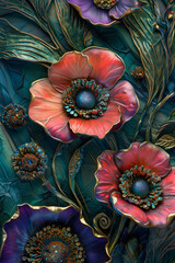 Naklejka premium Beautiful Flowers Abstract Background 