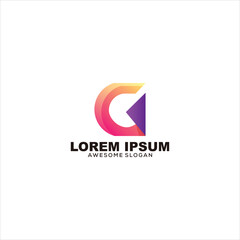 Fototapeta premium G initial logo gradient vector