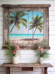 Untouched Beauty of Serendipitous Island Beaches: Rustic Wall Decor Showcasing the Magnificent Coastlines