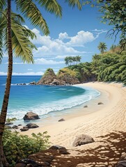 Serendipitous Island Beaches: Panoramic Scenic Prints and Serene Views