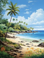 Serendipitous Island Beaches: Pristine Shores in Tropical Paradise � Exquisite Digital Wall Art