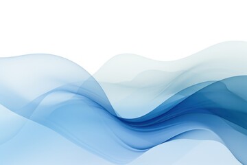 Obraz premium Abstract blue wave background. Set of wavy lines in the horizontal plane. Wave made of smoke on white background