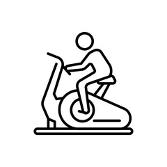 Cycling outline icons, minimalist vector illustration ,simple transparent graphic element .Isolated on white background