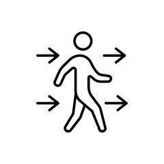 Running outline icons, minimalist vector illustration ,simple transparent graphic element .Isolated on white background