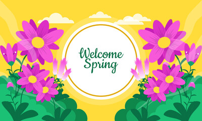 flat spring celebration background